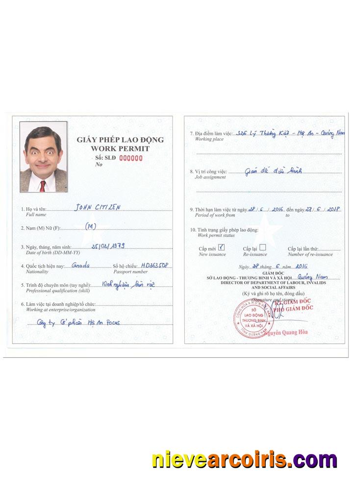 VIETNAM work permit